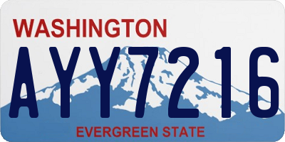 WA license plate AYY7216