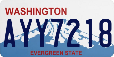 WA license plate AYY7218