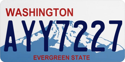 WA license plate AYY7227