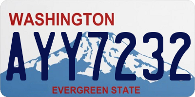 WA license plate AYY7232