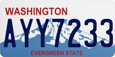 WA license plate AYY7233