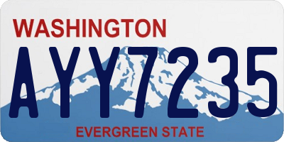 WA license plate AYY7235