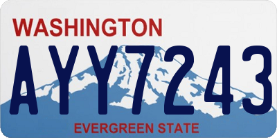 WA license plate AYY7243