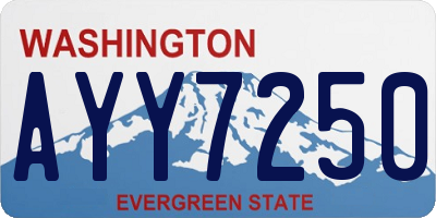 WA license plate AYY7250