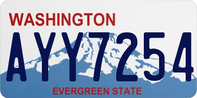 WA license plate AYY7254