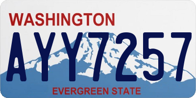 WA license plate AYY7257