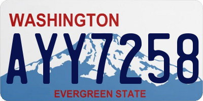 WA license plate AYY7258