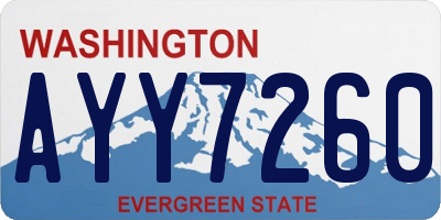 WA license plate AYY7260