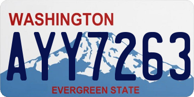 WA license plate AYY7263