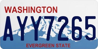 WA license plate AYY7265