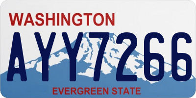 WA license plate AYY7266