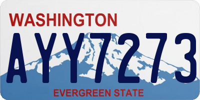 WA license plate AYY7273