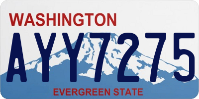 WA license plate AYY7275