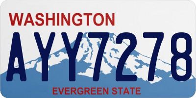 WA license plate AYY7278