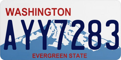 WA license plate AYY7283