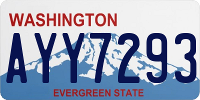 WA license plate AYY7293