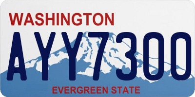 WA license plate AYY7300