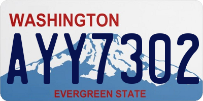 WA license plate AYY7302