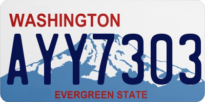 WA license plate AYY7303