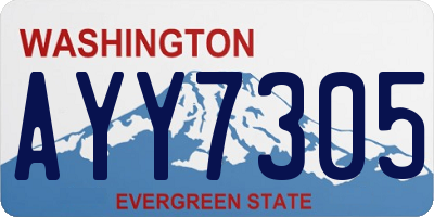 WA license plate AYY7305