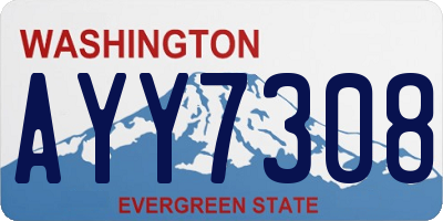 WA license plate AYY7308