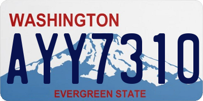 WA license plate AYY7310