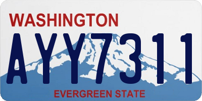 WA license plate AYY7311