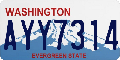 WA license plate AYY7314