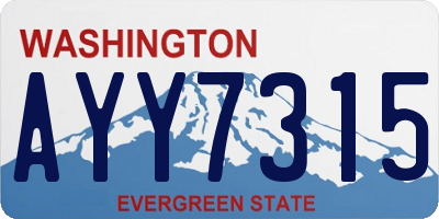 WA license plate AYY7315