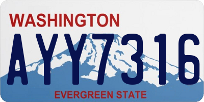 WA license plate AYY7316