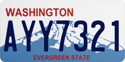 WA license plate AYY7321