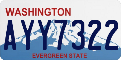 WA license plate AYY7322