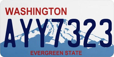 WA license plate AYY7323