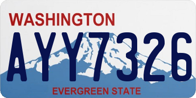 WA license plate AYY7326