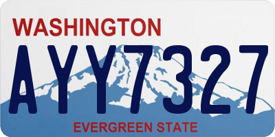 WA license plate AYY7327