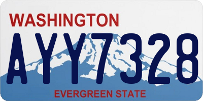 WA license plate AYY7328