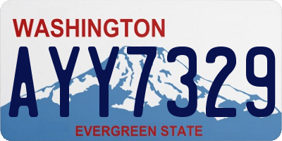 WA license plate AYY7329