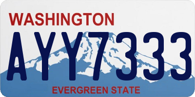 WA license plate AYY7333