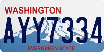 WA license plate AYY7334