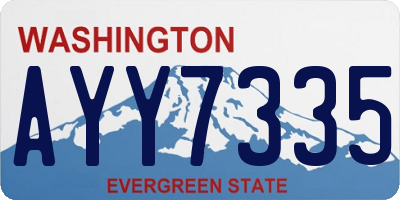 WA license plate AYY7335