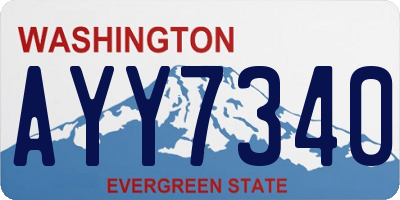 WA license plate AYY7340