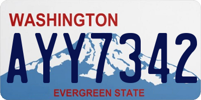 WA license plate AYY7342