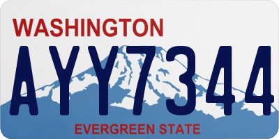 WA license plate AYY7344