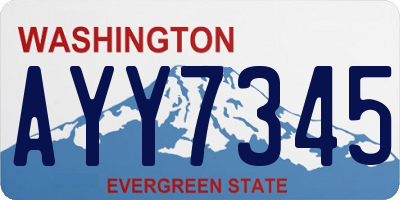 WA license plate AYY7345