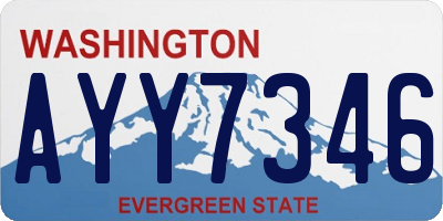 WA license plate AYY7346