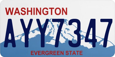 WA license plate AYY7347