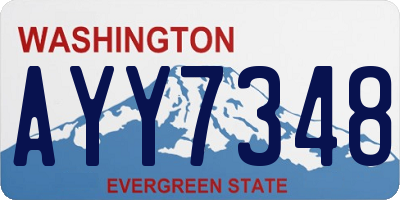 WA license plate AYY7348