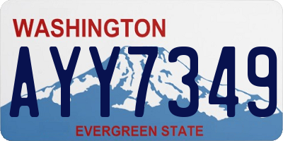 WA license plate AYY7349