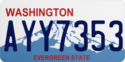 WA license plate AYY7353