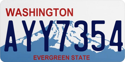 WA license plate AYY7354